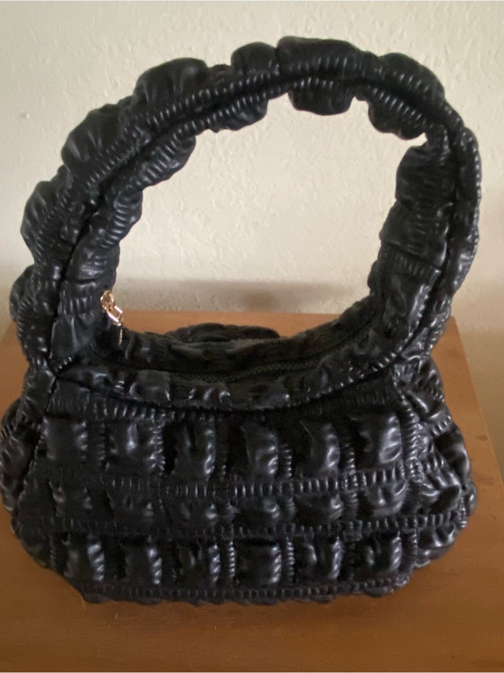 Jason Wu Black Vegan Leather Ruched Handbag - Women Bags